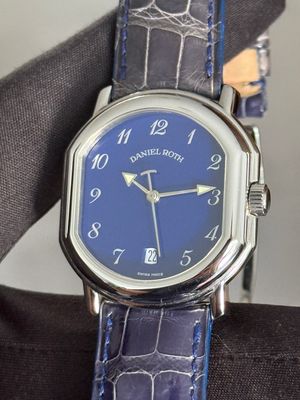 ​DANIEL ROTH Le Sentier T157 Midnight Blue Lacquer Stella Date Breguet Stainless Steel 32mm Automatic 1996
