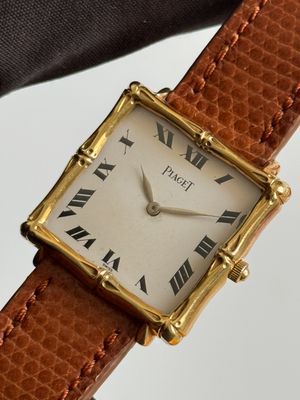 ​PIAGET Bamboo Coussin Tank 941 Cushion White Roman Yellow Gold 26mm Manual Classic Vintage 1970’s