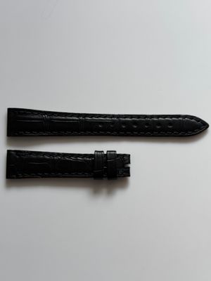 ​VACHERON CONSTANTIN Jalousie Half-Matte Black Alligator Leather Strap C 080681 Cousu Main Medium 15mm x 12mm