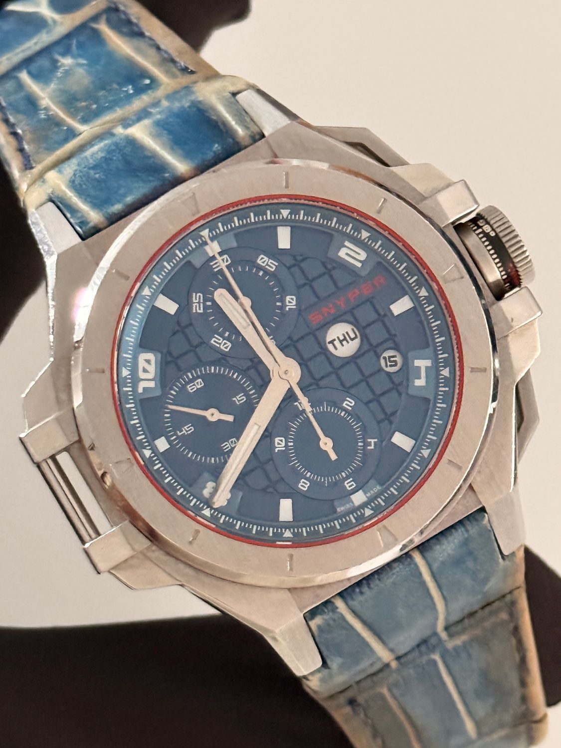 ​SNYPER IronClad 50.050.00 Chronograph Date Stainless Steel Blue Special Edition Automatic 48mm 2015