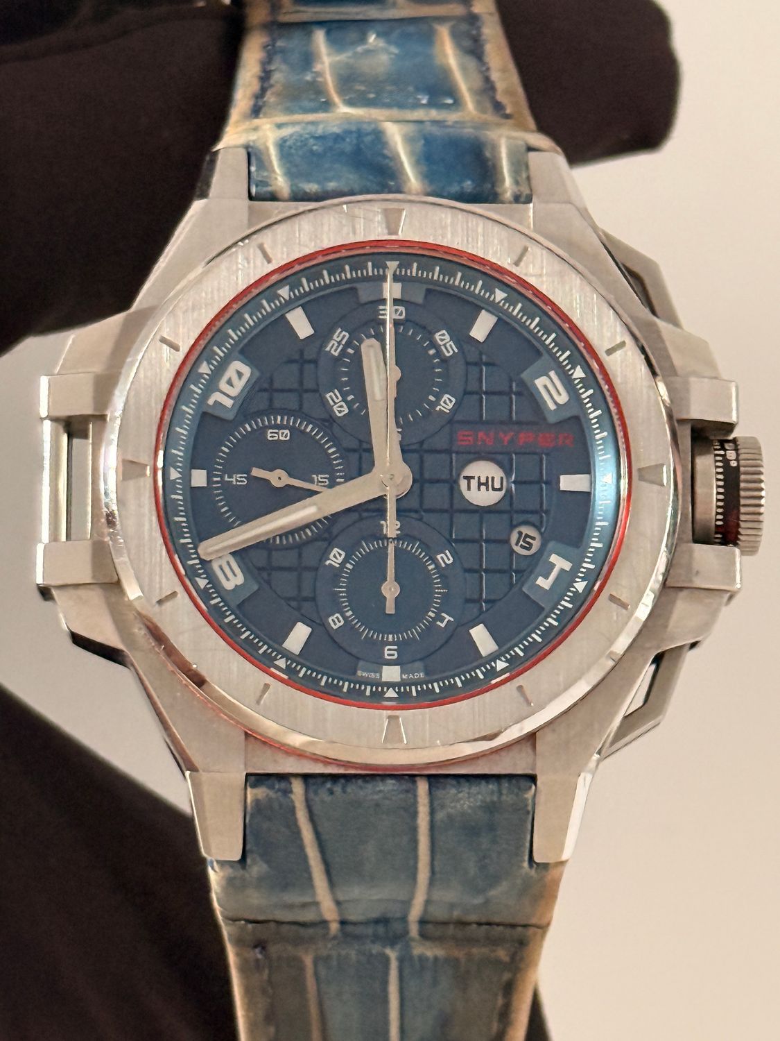 SNYPER IronClad 50.050.00 Chronograph Date Stainless Steel Blue Special Edition Automatic 48mm 2015
