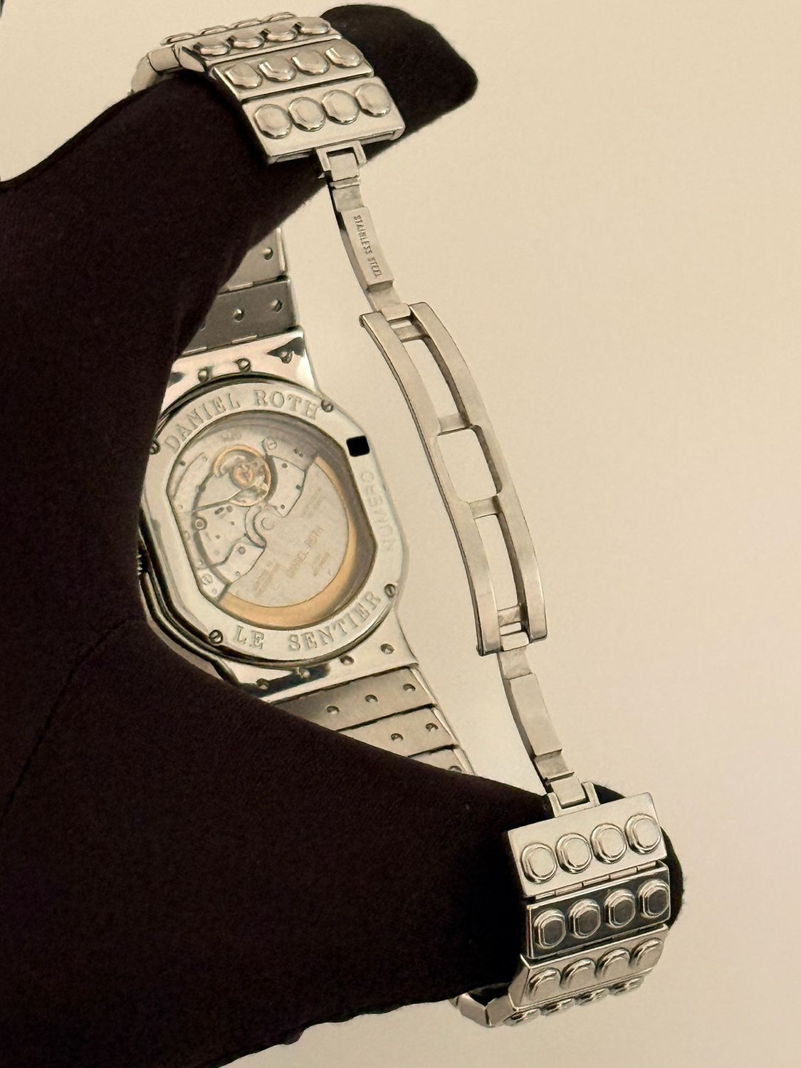 DANIEL ROTH Le Sentier S177 Lego Black Roman Date Stainless Steel