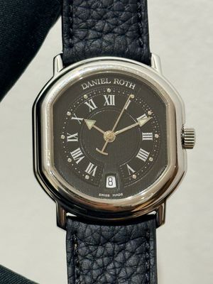 ​DANIEL ROTH Le Sentier T157 Black Date Roman Stainless Steel 32mm Automatic Circa 1999