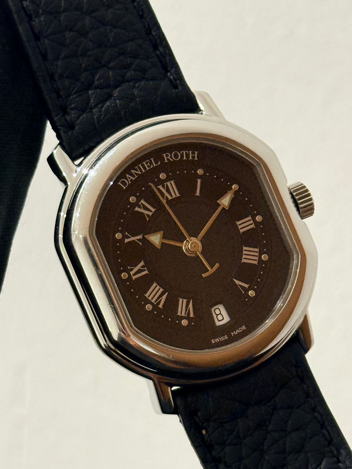 ​DANIEL ROTH Le Sentier T157 Black Date Roman Stainless Steel 32mm Automatic Circa 1999