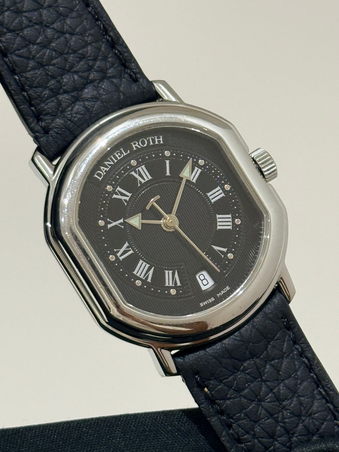 ​DANIEL ROTH Le Sentier T157 Black Date Roman Stainless Steel 32mm Automatic Circa 1999
