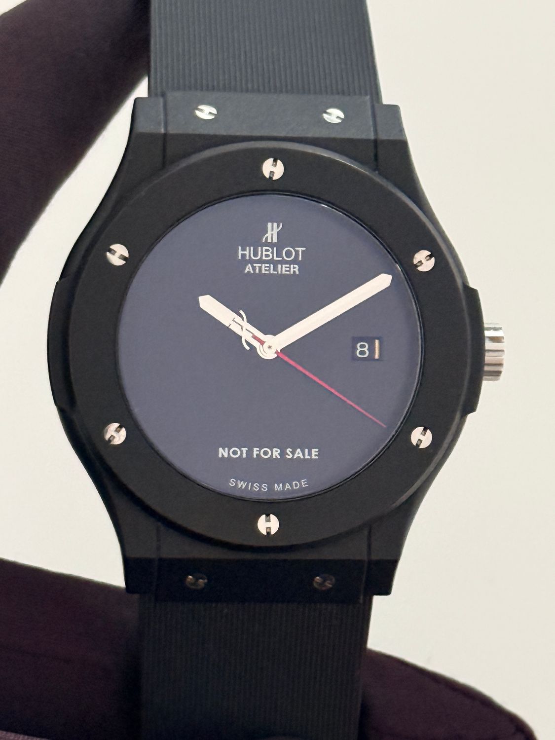 HUBLOT Big Bang Atelier Not For Sale Service Special Edition Black Titanium Date 38mm Quartz Circa 2012 HUBLOT Big Bang Atelier Not For Sale Service Special Edition Black Titanium Date 38mm Quartz Circa 2012