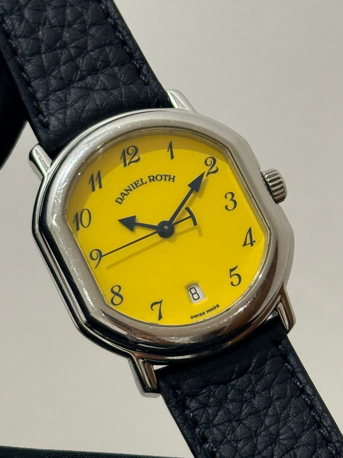DANIEL ROTH Le Sentier T157 Yellow Stella Date Breguet Stainless Steel 32mm Automatic Circa 1996 DANIEL ROTH Le Sentier T157 Yellow Stella Date Breguet Stainless Steel 32mm Automatic Circa 1996