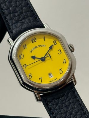 DANIEL ROTH Le Sentier T157 Yellow Stella Date Breguet Stainless Steel 32mm Automatic Circa 1996 DANIEL ROTH Le Sentier T157 Yellow Stella Date Breguet Stainless Steel 32mm Automatic Circa 1996