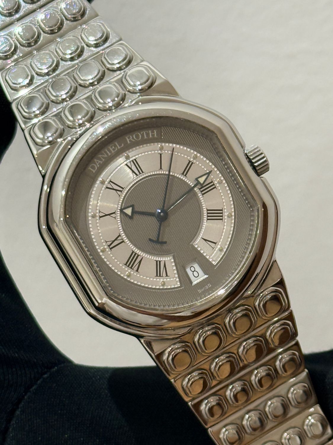 ​DANIEL ROTH Le Sentier S177 Lego Silver Grey Roman Date Stainless Steel 36mm Automatic 1999