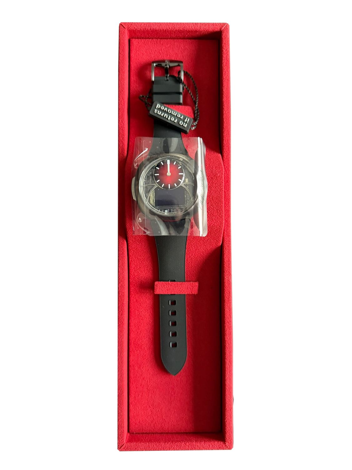 H. MOSER & CIE. Off-Grid Black Streamliner 6DI0-1205 Red Fumé Skeleton 42.6mm Stainless Steel Black Composite Limited