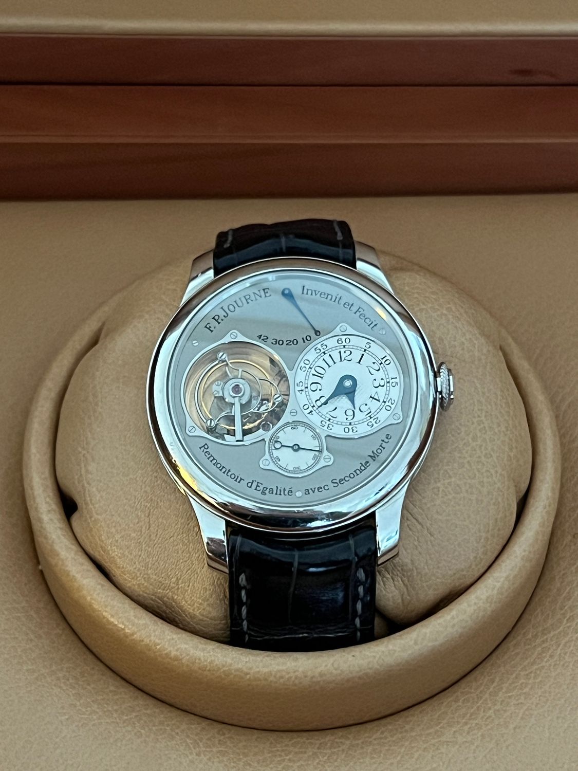 F.P. JOURNE Tourbillon Souverain Platinum TN 40mm Power Reserve Dead Beat Seconds Grey Manual FULL SET 2008