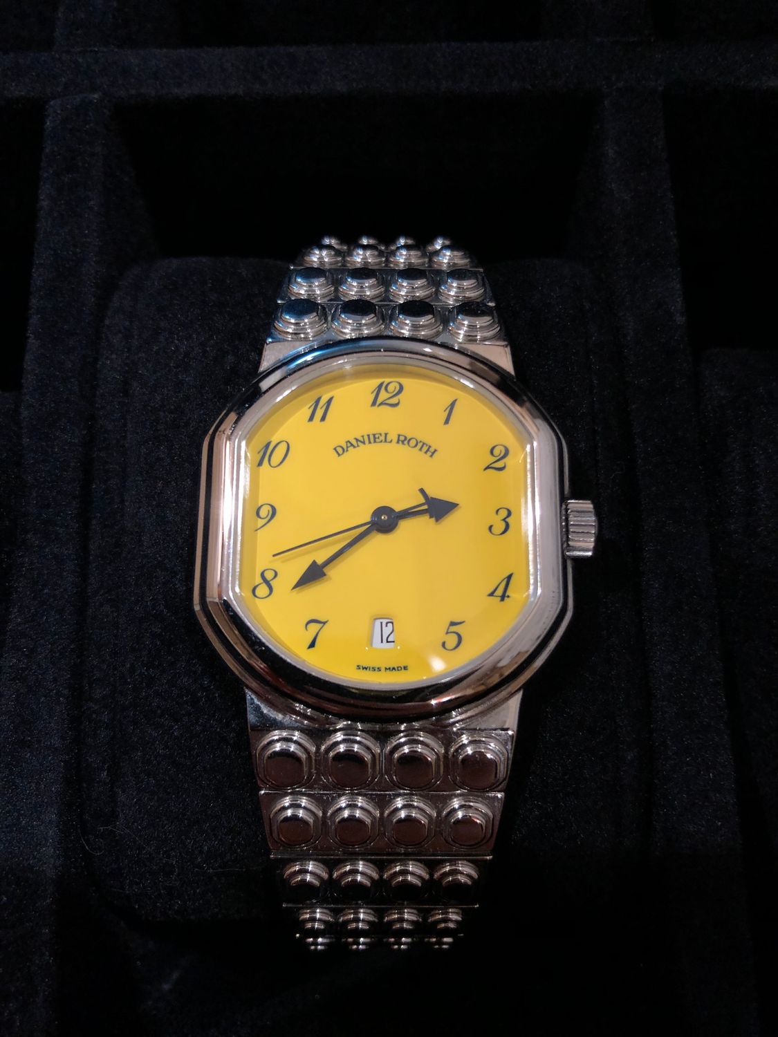 DANIEL ROTH Le Sentier S177 Lego Yellow Stella Date Dial Stainless Steel Automatic 36mm