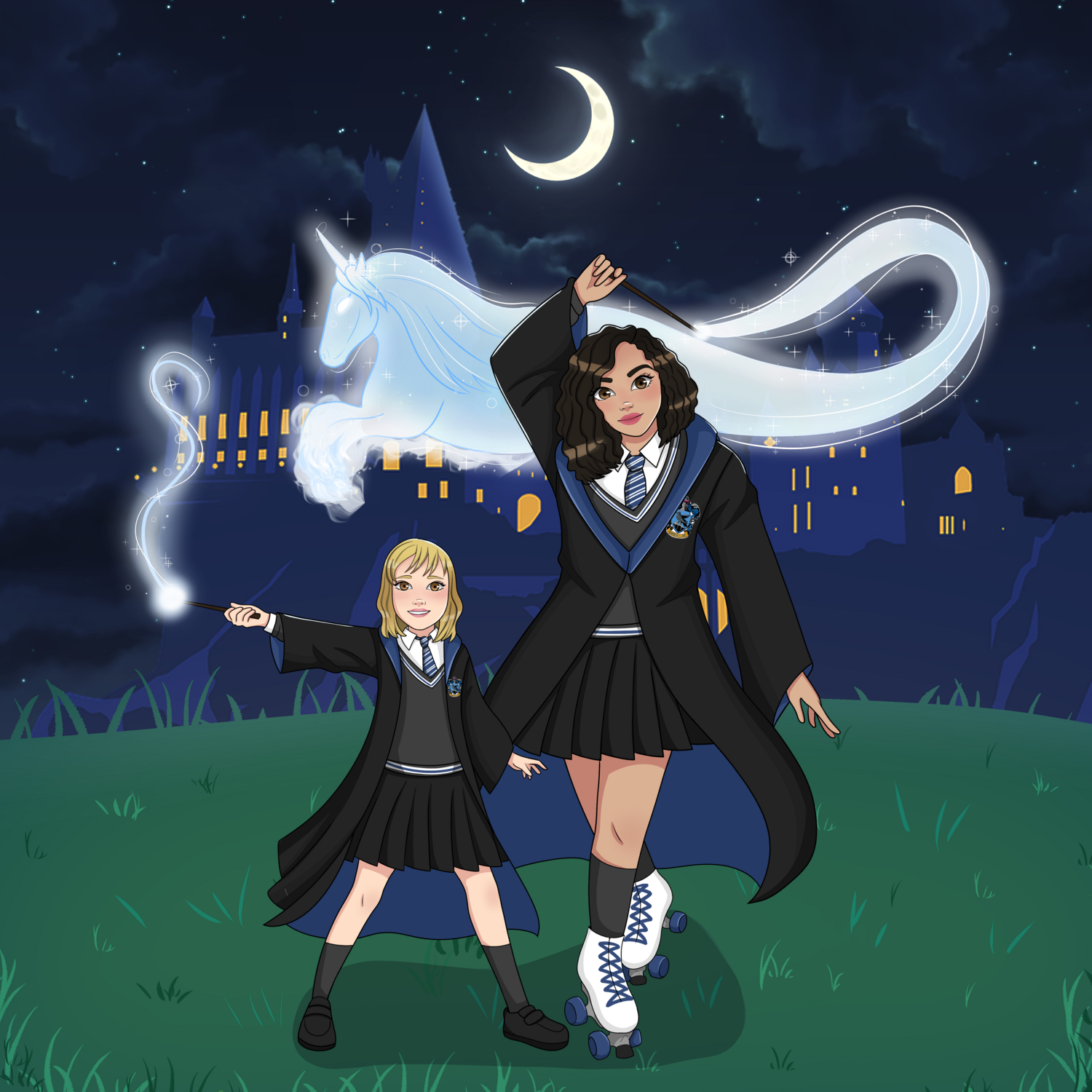Witches and wizards custom portrait