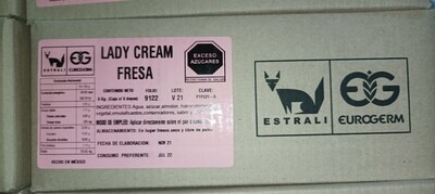 Crema Pastelera de fresa estrali 1k caja con 6pz