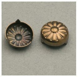 Gänseblümchen-Schraubabdeckung aus Stahl mit Antik-Messing-Finish