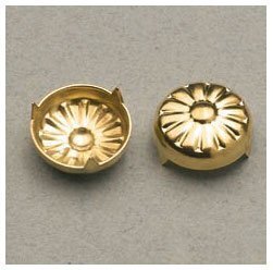 Gänseblümchen-Schraubabdeckung aus Stahl mit poliertem Messing-Finish