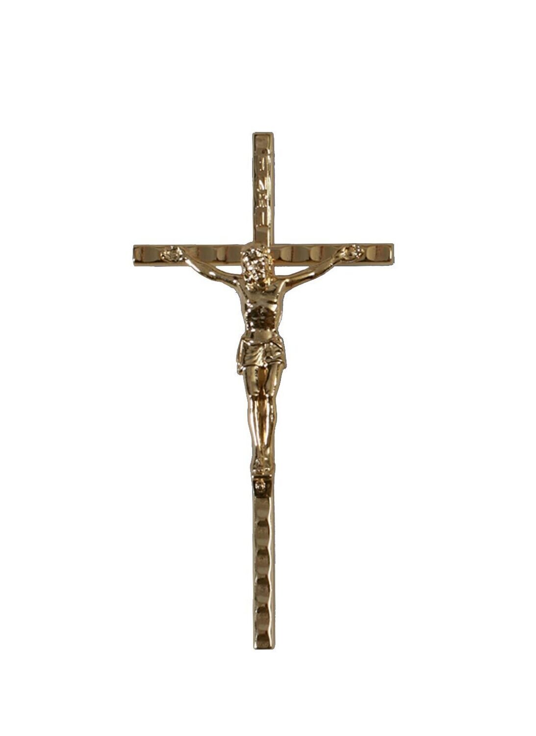 Kreuz mit Christus in poliertem Messing-Finish
