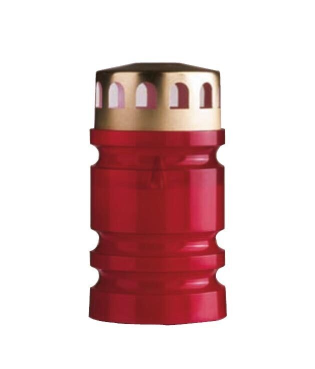 Rote zylindrische Kerze mit Blinklicht