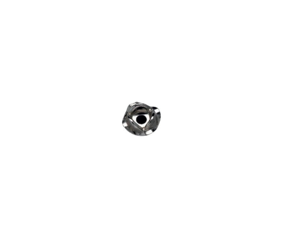 Dekorative Rose aus Zamak mit Nickel-Finish