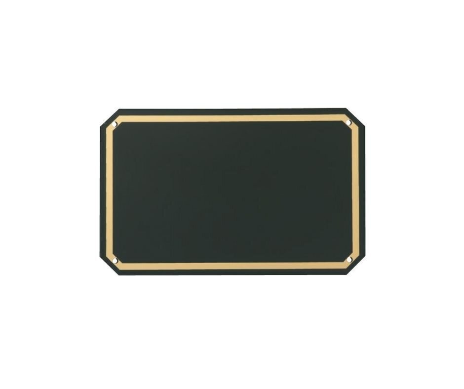 Flache Aluminiumplatte mit schwarzem Hintergrund und Pariser Grenze
