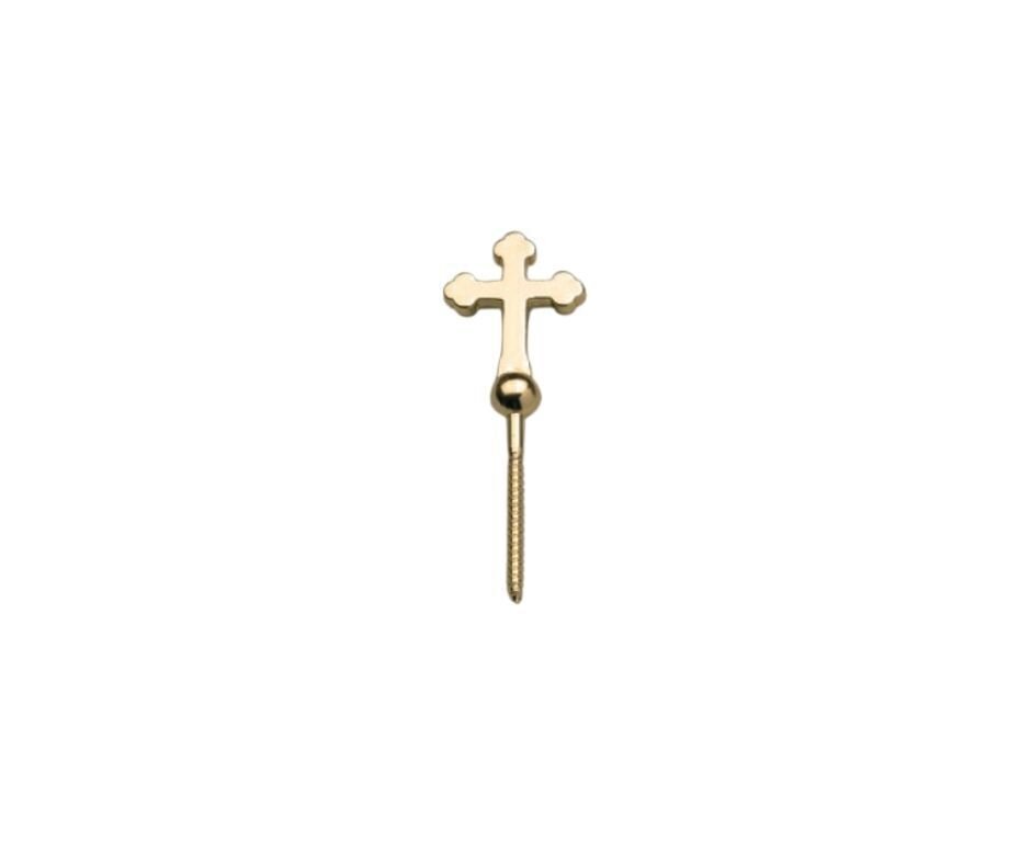 Stahlschraube mit Zamak-Kreuz in poliertem Messing-Finish