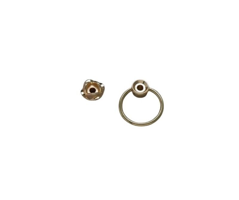 Deckel-/Blumenstoppring aus Messing mit Rose aus Zamak mit poliertem Messing-Finish