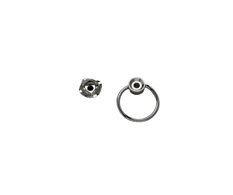 Deckel-/Blumenstoppring aus Messing mit Rosette aus Zamak mit Nickel-Finish
