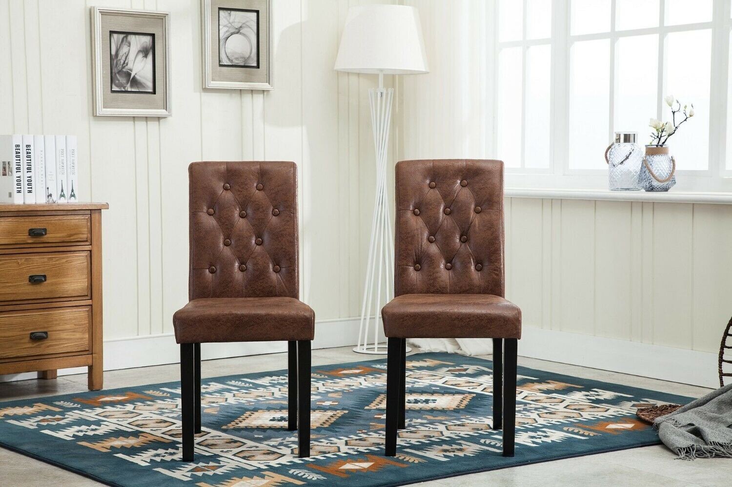 Rose Leather Dining Chair