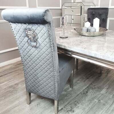 1.5m Santino Marble Table + 4 Dark Grey Emmet Chairs