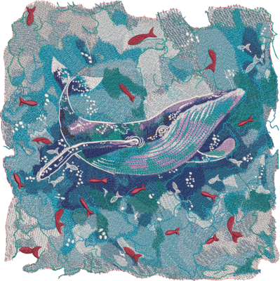 Embroidery Art Whale