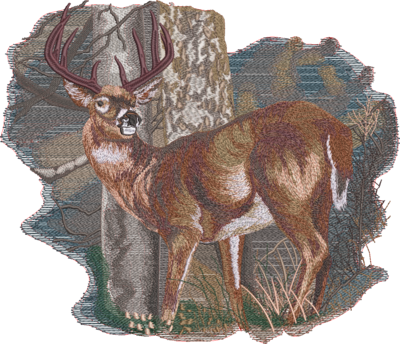 Embroidery Art Standing Buck
