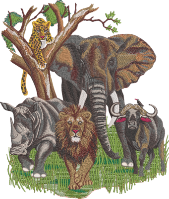 Embroidery Art African Animals