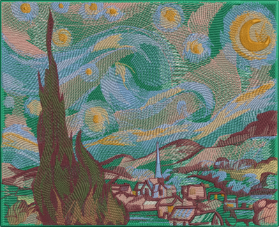 Embroidery Art The Starry Night - Van Gogh