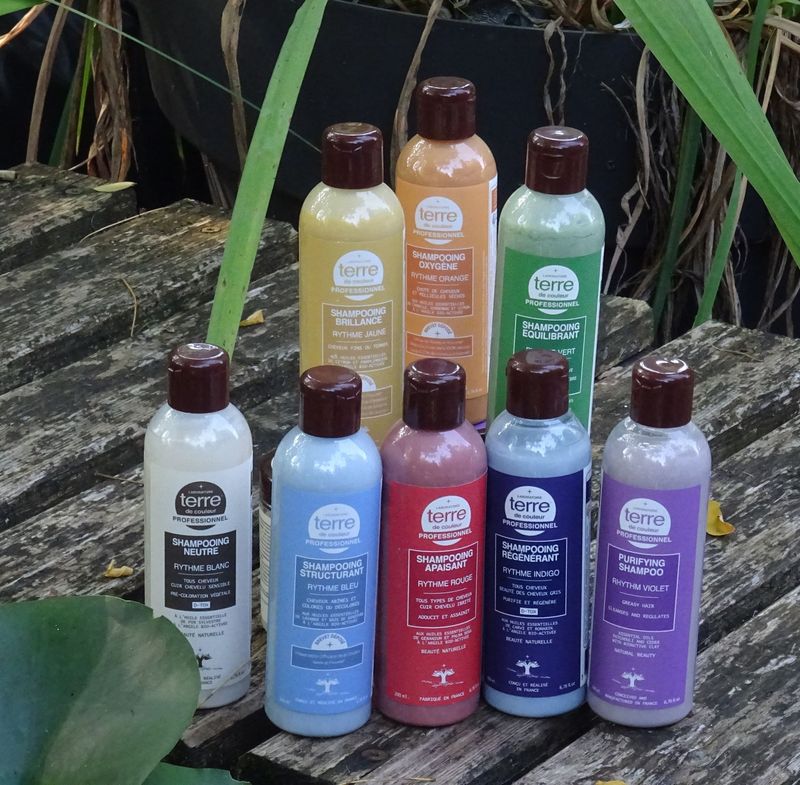 Shampooing terre de couleur choisissez la couleur en fonction de votre besoin