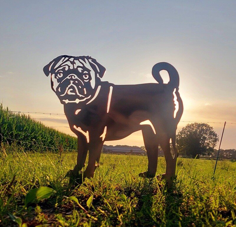 Mops hond - mops - pug van cortenstaal