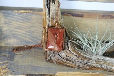 Antelope jasper stone in copper tree of life necklace