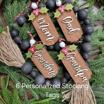 PERSONALIZED STOCKING TAGS SET/6