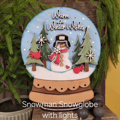 SNOWMAN SNOWGLOBE WITH LIGHTS