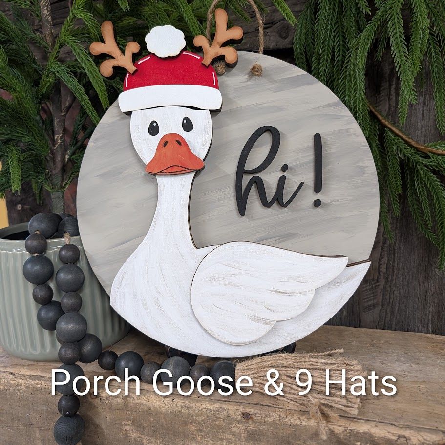 PORCH GOOSE &amp; 9 HATS