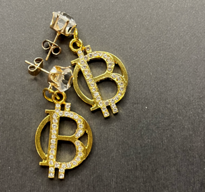Bitcoin Stud Earrings