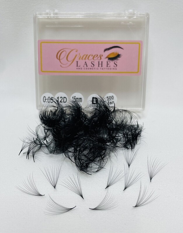Handmade Loose Lash Fans 4D 5D 8D 10D & 12D High Quality Eyelash Extension D Curl 500 Fans