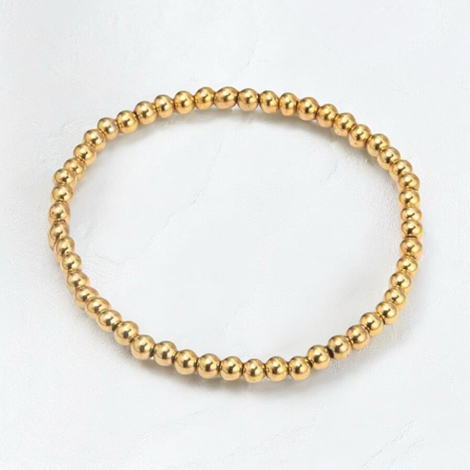 Gold Beaded Ball Bracelet 4mm