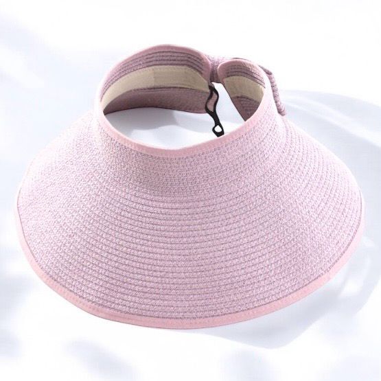 Pink Straw Adjustable Visor