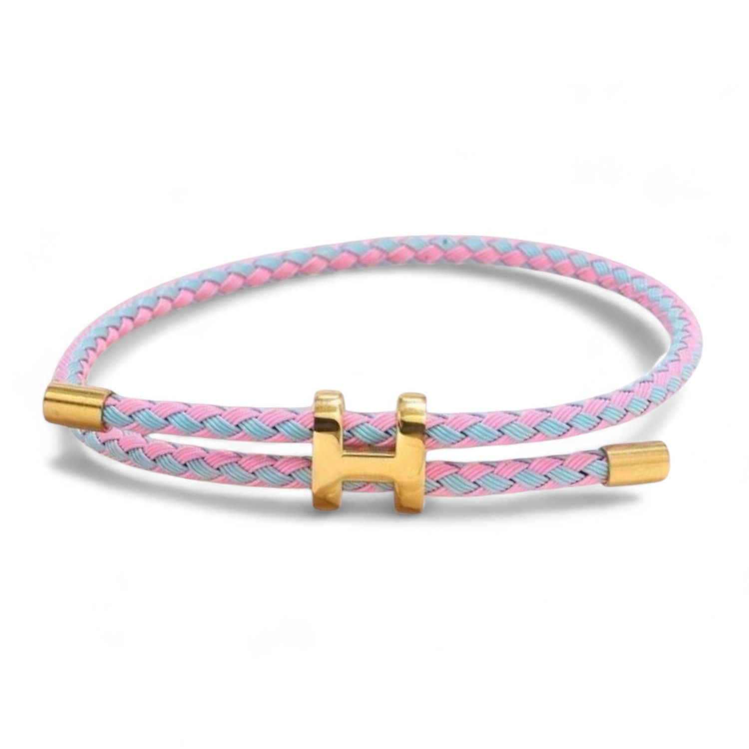 Pink &amp; Blue Braided Bracelet