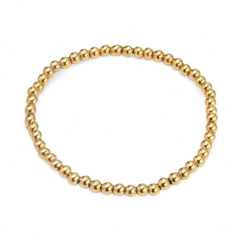 Gold Beaded Ball Bracelet 3mm