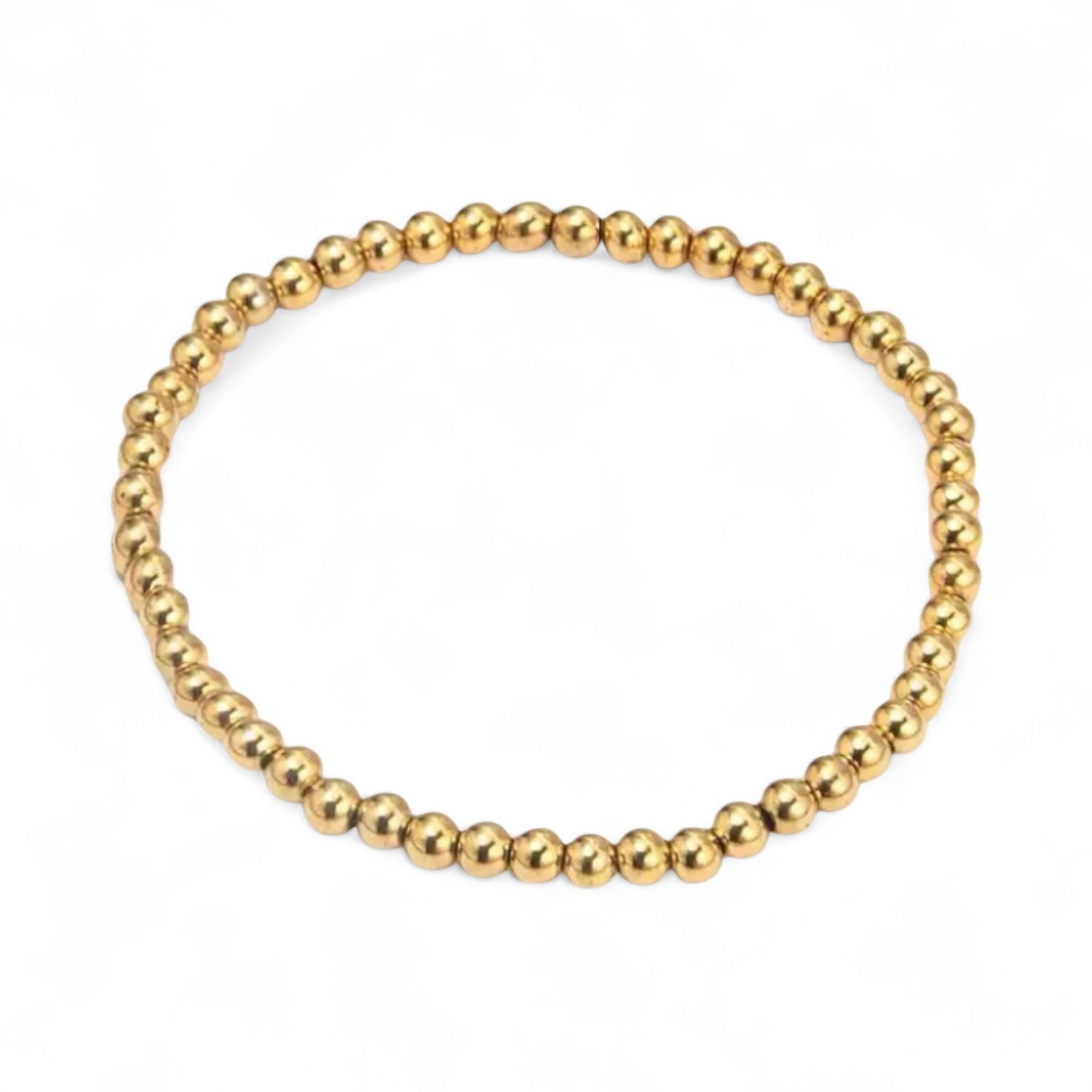Gold Beaded Ball Bracelet 3mm
