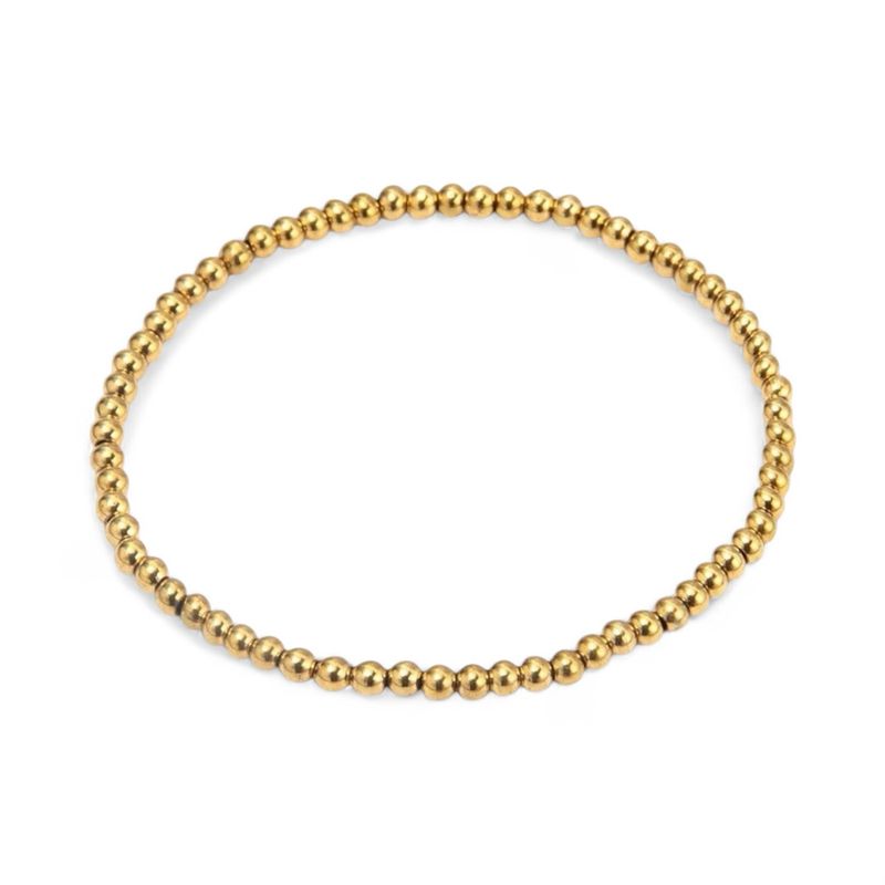 Gold Beaded Ball Bracelet 2mm