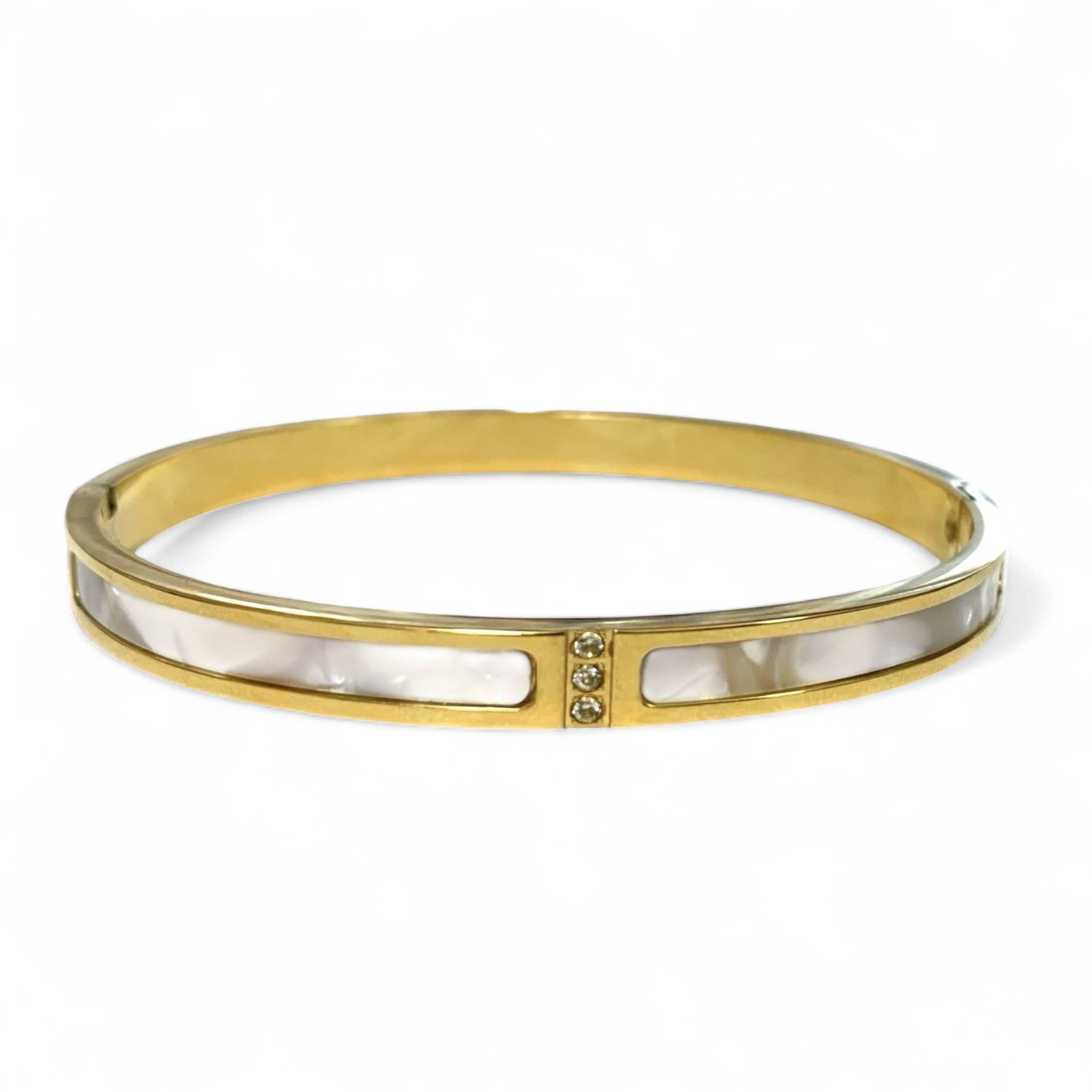 Gold Bracelet With Mother Of Pearl Inlay