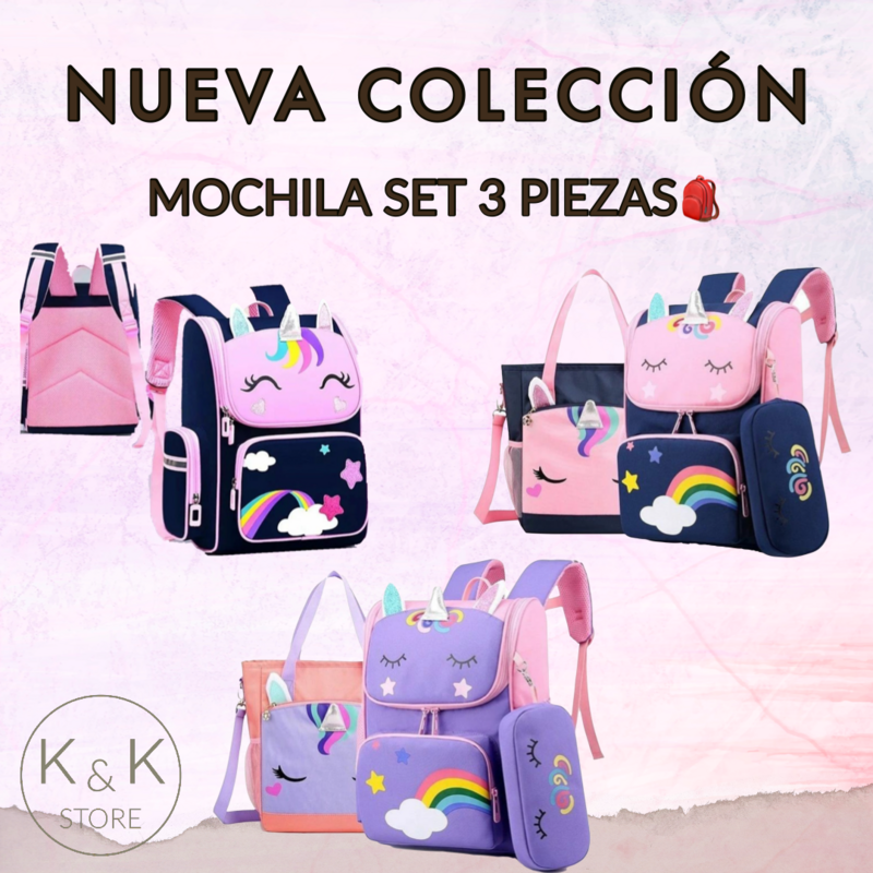 MOCHILA SET 3 PIEZAS🎒