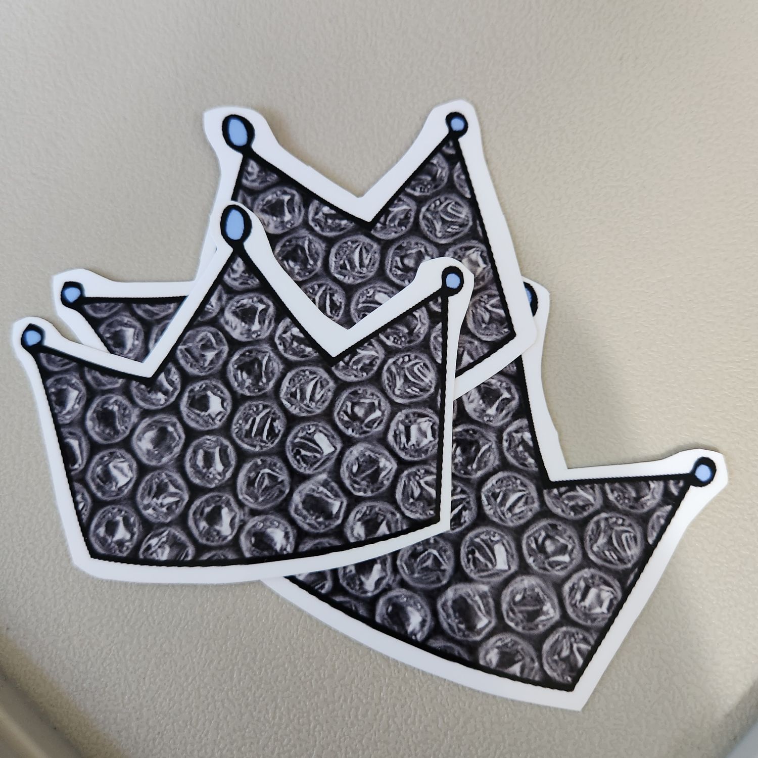 The Bubble Wrap Crown, a Sticker